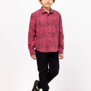 Hot pink Printed Cotton Shirt